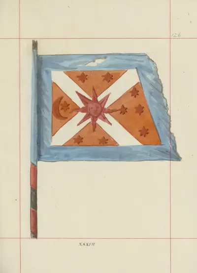 Angriffs- und Verteidigungswaffen in Polen. Bd. 4, Schlichte Gürtel, Zierrat, Fahnen und Standarten Taf. 109 von Boleslaw Starzyński