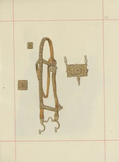 Angriffs- und Verteidigungswaffen in Polen. Bd. 4, Gurte, Schmuck, Fahnen und Standarten Taf. 048 von Boleslaw Starzyński