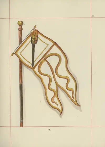 Angriffswaffen und Verteidigungswaffen in Polen. Bd. 4, Einfache Gürtel, Verzierungen, Fahnen und Banner, Taf. 75 von Boleslaw Starzyński