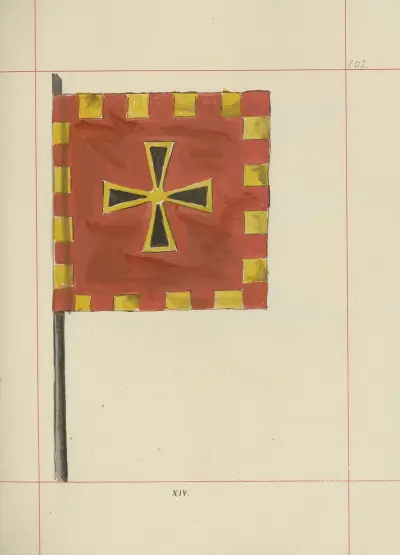 Angriffs- und Verteidigungswaffen in Polen. Bd. 4, Gürtel, Verzierungen, Fahnen und Standarten Taf. 086 von Boleslaw Starzyński