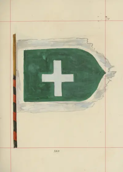 Angriffs- und Verteidigungswaffen in Polen. Bd. 4, Schlichte Gürtel, Verzierungen, Fahnen und Wimpel, Taf. 94 von Boleslaw Starzyński
