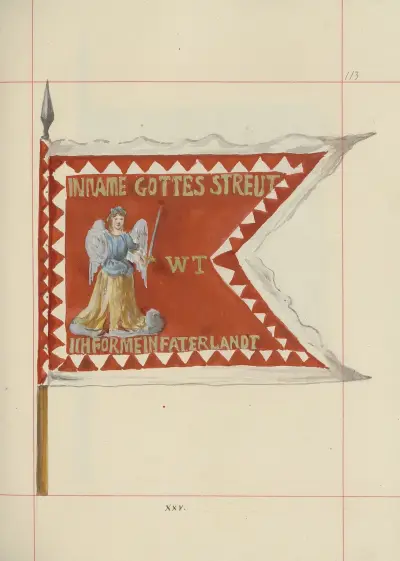 Offensive und defensive Waffen in Polen. Bd. 4, Einfache Gürtel, Verzierungen, Fahnen und Standarten Taf. 097 von Boleslaw Starzyński
