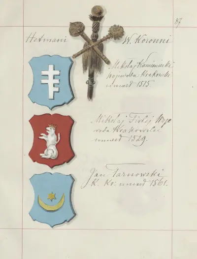 Wappen der Republik Polen und des Großfürstentums Litauen. Bd. 1 Bl. 114 von Boleslaw Starzyński