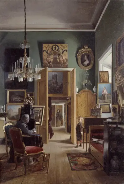 Interior of the Painter’s Home in Stockholm av Carl Stefan Bennet