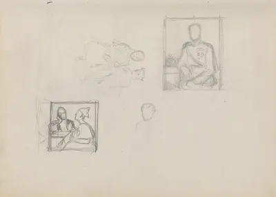 Náčrtník s figurálními studiemi, 1930 – č. 1, Štefan Polkoráb