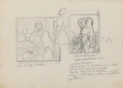 Skizzenbuch mit Figurenstudien – Frauen in Tracht, 1930 – Nr. 2 von Štefan Polkoráb