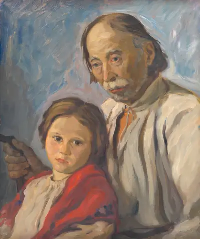 Old Man with a Granddaughter av Štefan Polkoráb