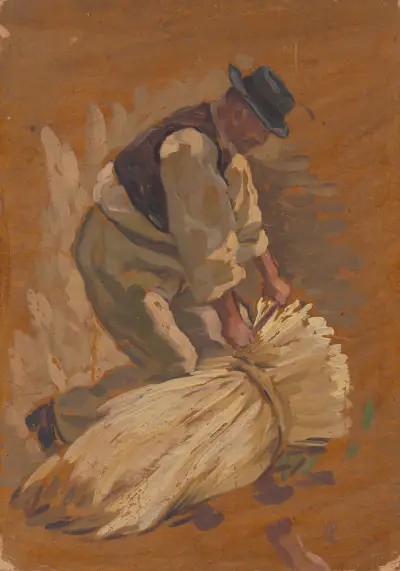 Studie eines Garbenbinders von Štefan Polkoráb