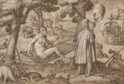 Allegori över Amerika av Jan van der Straet (Stradanus)