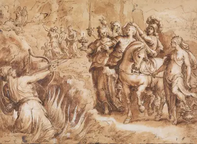 Allegori över människolivets gång (Valet av dygden) av Jan van der Straet (Stradanus)