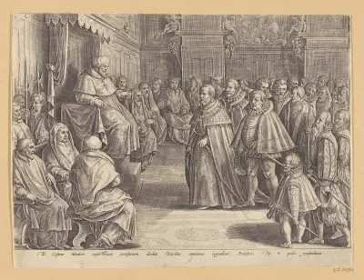Cosimo I inträder i kardinalskollegiet av Jan van der Straet (Stradanus)