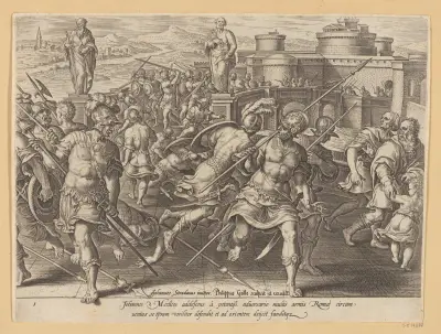 Giovanni de Medici omringad i Rom av Jan van der Straet (Stradanus)