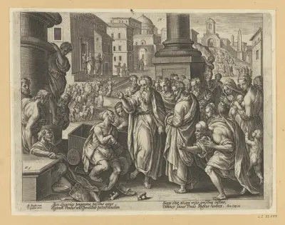 St Paul Heals a Cripple in Lystra av Jan van der Straet (Stradanus)