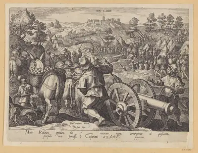 Slaget vid Mons Regionis av Jan van der Straet (Stradanus)