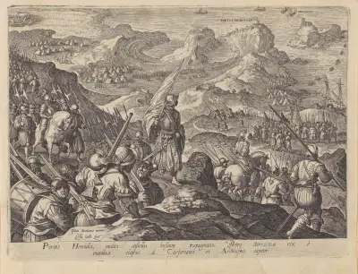 Erövringen av Portus Herculis av Jan van der Straet (Stradanus)