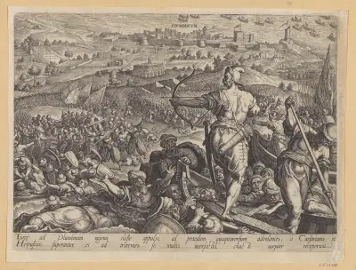 Turkhären besegras vid Plumbinum av Jan van der Straet (Stradanus)