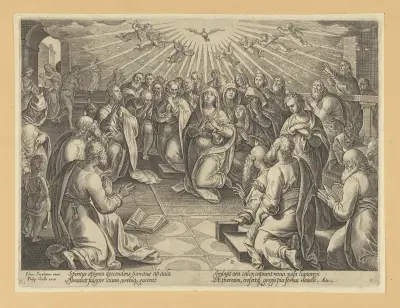 The Descent of The Holy Ghost av Jan van der Straet (Stradanus)