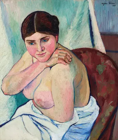 Juliette assise au fauteuil av Suzanne Valadon