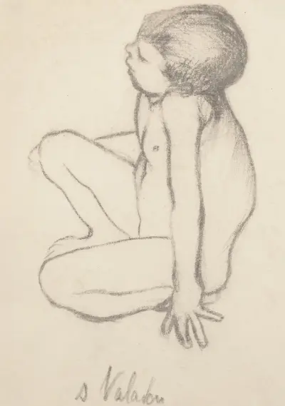 Maurice Utrillo sitzend von Suzanne Valadon