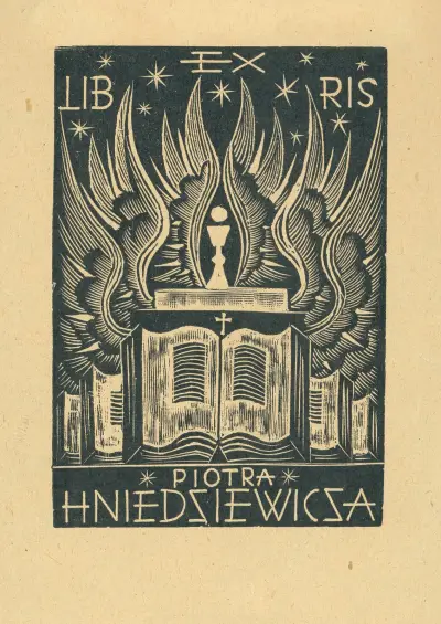 Exlibris för Piotr Hniedziewicz av Tadeusz Cieślewski