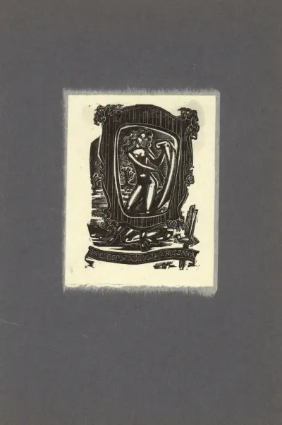 Exlibris för Tadeusz Kryszak av Tadeusz Cieślewski