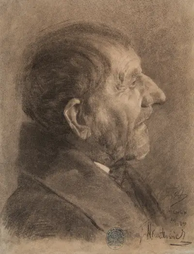 Head of an elderly man av Teodor Axentowicz
