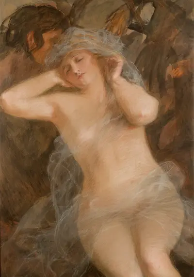 Nymph and Satyr av Teodor Axentowicz