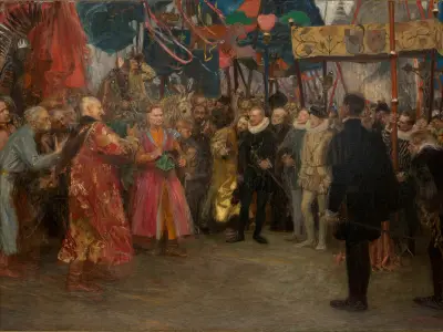 Polish envoys before Henry of Valois av Teodor Axentowicz