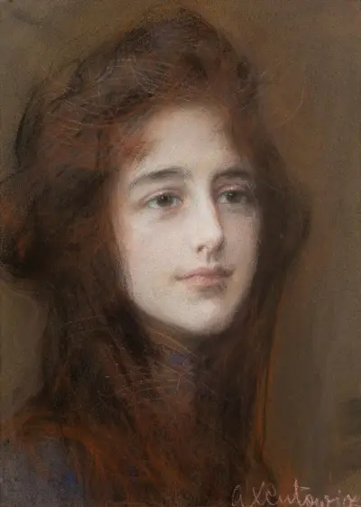 Porträt einer jungen Frau von Teodor Axentowicz