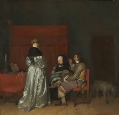 Gallant Conversation, Known as ‘The Paternal Admonition’ av Gerard ter Borch