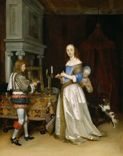 Kvinna vid sin toalett av Gerard ter Borch
