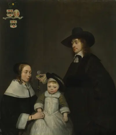 The Van Moerkerken Family av Gerard ter Borch