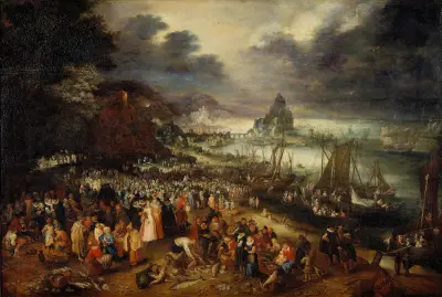 Kristus predikar från båten av Jan Brueghel The Elder