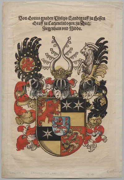 Coat of Arms of Philip, Landgrave of Hesse av Lucas Cranach the Elder