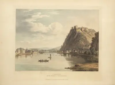 Koblenz och fästningen Ehrenbreitstein av Christian Georg Schütz the elder