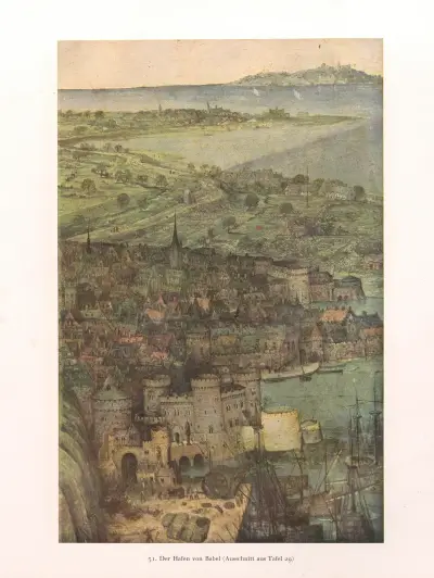 Der Hafen von Babel av Pieter Bruegel The Elder
