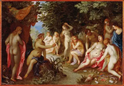 Diana och Callisto av Jan Brueghel The Elder