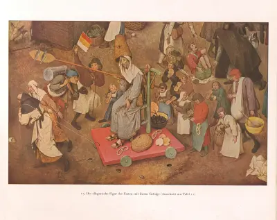 Die allegorische Figur der Fasten mit ihrem Gefolge av Pieter Bruegel The Elder