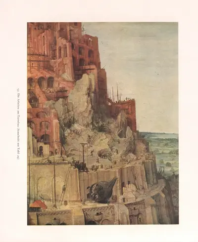 Die Arbeiten am Turmbau av Pieter Bruegel The Elder