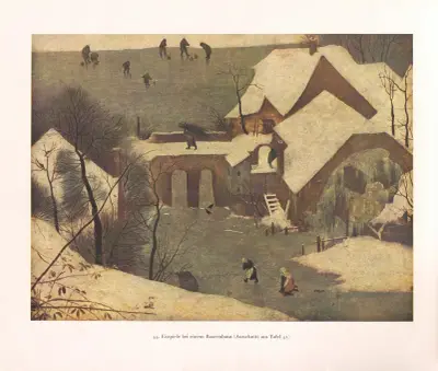Eisspiele bei einem Bauernhaus av Pieter Bruegel The Elder