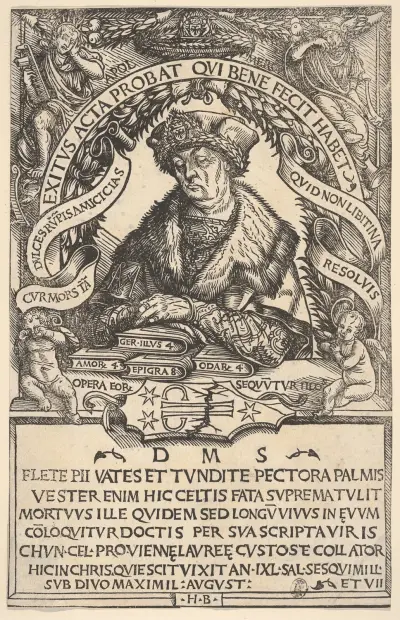 Epitaph of Conrad Celtis av Hans Burgkmair The Elder