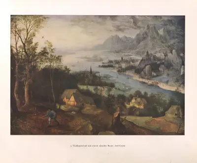 Flußlandschaft mit einem säenden Bauer av Pieter Bruegel The Elder