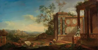 Horská říční krajina, Christian Georg Schütz the elder
