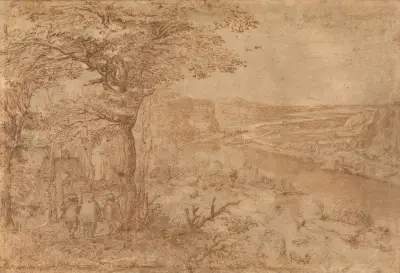 Landscape with Pilgrims av Pieter Bruegel The Elder