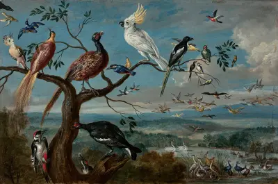 Le concert des oiseaux av Jan Van Kessel The Elder