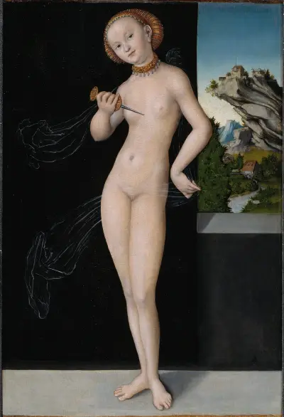 Lucretia, 1528 av Lucas Cranach the Elder