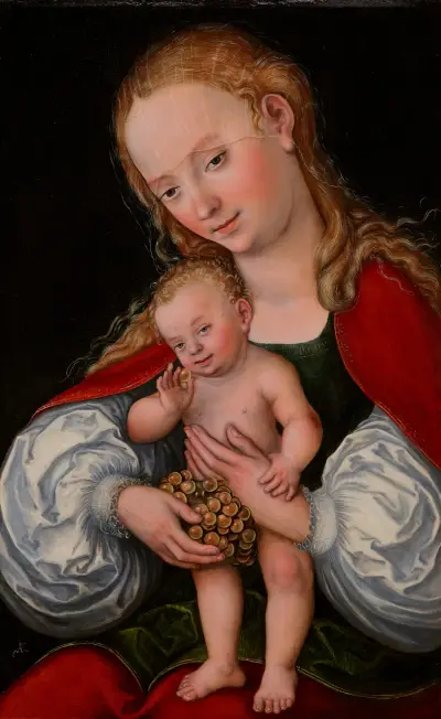 Madonna and Child with Grapes av Lucas Cranach the Elder