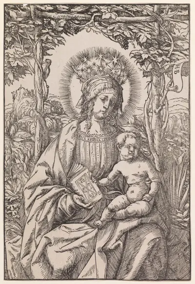 Madonnan med barnet i vingården av Hans Burgkmair The Elder