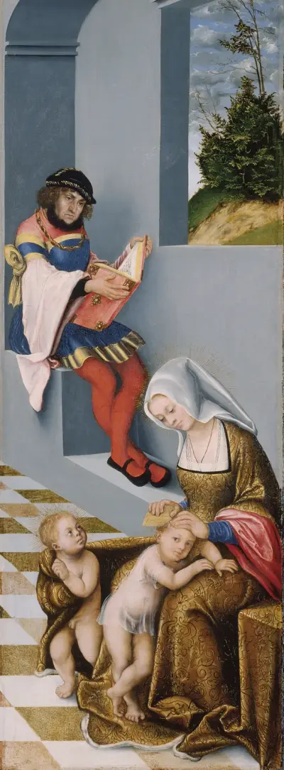 Mary Salome and Zebedaeus with their sons St. James the Greater and St. John the Evangelist av Lucas Cranach the Elder