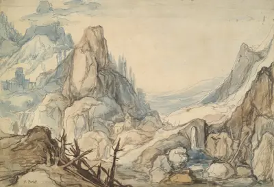 Bergslandskap av Jan Brueghel The Elder